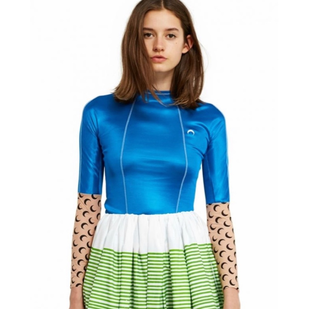 Marine Serre 🌙 Avant-garde Blue Black Moon Top